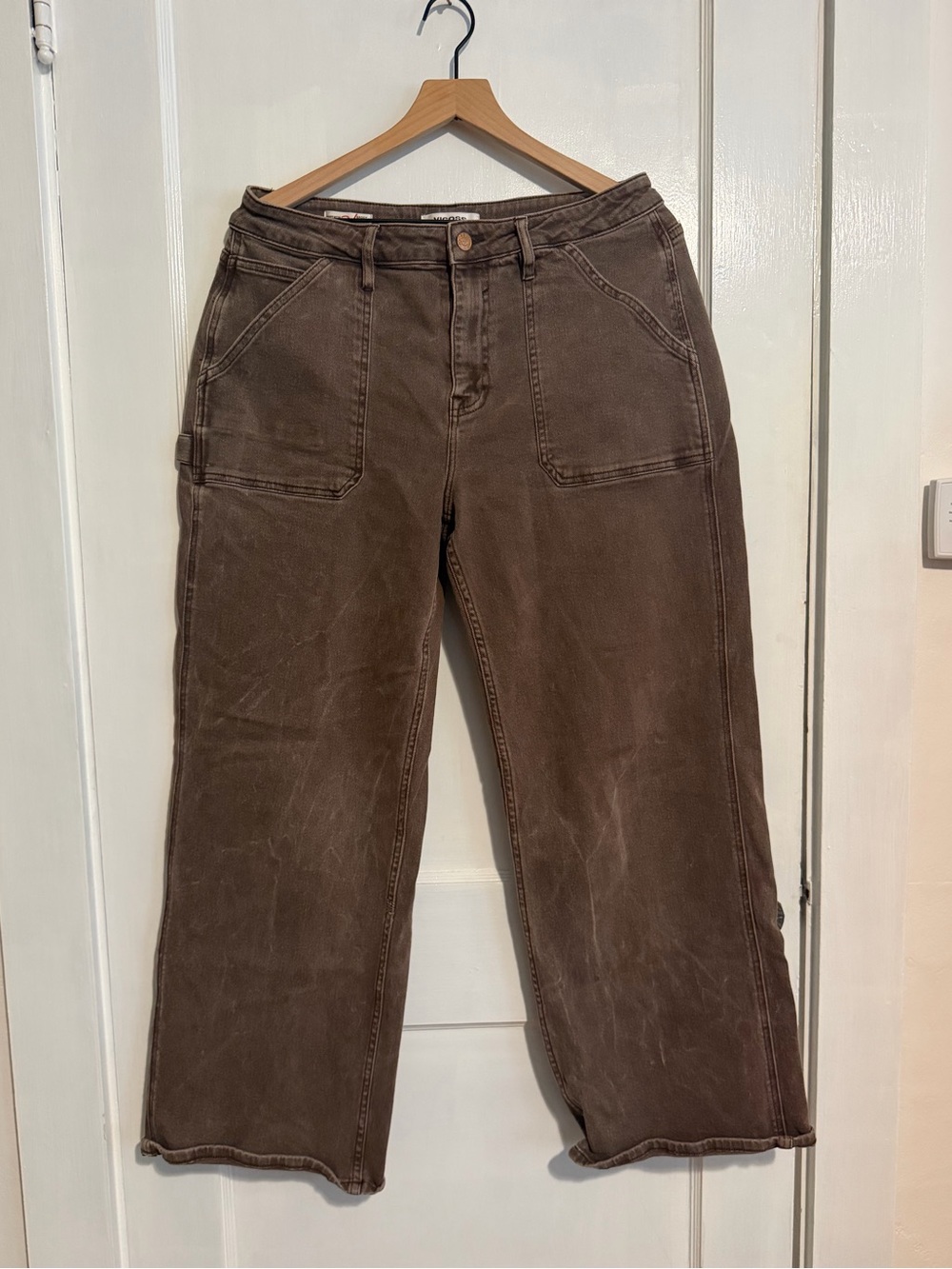 Vigoss Brown Carpenter Baggy Straight Jeans Women’s Relaxed Fit